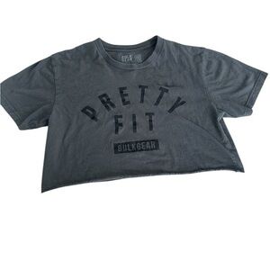 Bulk Gear Fitness Pretty Fit Cropped T-Shirt - Womens Size Small - Gray